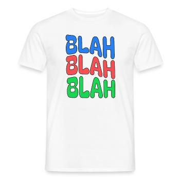 BLAH BLAH BLAH Colorful Statement - Men's T-Shirt - white - Front - AI Model Male 178 dark (178cm)
