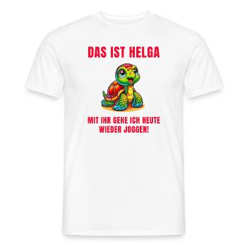 Motivierte Schildkröte Jogging Buddy Helga - Männer T-Shirt - Weiß - Vorne - AI Model Male 178 dark (178cm)