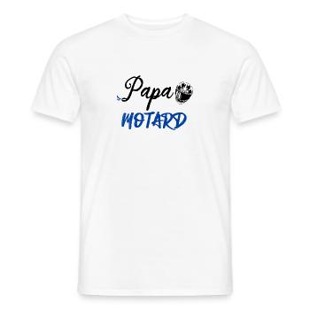 Papa motard idée cadeau moto fête des pères bikeur - T-shirt homme - blanc - Devant - AI Model Male 178 dark (178cm)