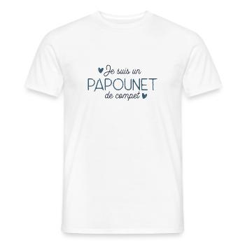 Papounet de compet cadeau original fête des pères - T-shirt homme - blanc - Devant - AI Model Male 178 dark (178cm)