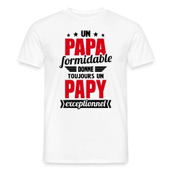 Un Papa Formidable Donne Un Papy Exceptionnel - T-shirt homme - blanc - Devant - AI Model Male 178 dark (178cm)