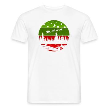 Christmas Pattern - Vintage Christmas Red and Green Trees - Men's T-Shirt - white - Front - AI Model Male 178 dark (178cm)