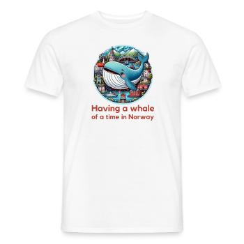 Norvège Aventure Baleine - T-shirt homme - blanc - Devant - AI Model Male 178 dark (178cm)