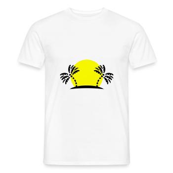 Island Palm Trees Sun Beach - Men's T-Shirt - white - Front - AI Model Male 178 dark (178cm)