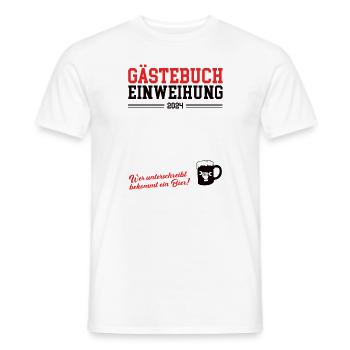 Gästebuch Einweihung 2024 Neue Wohnung Geschäft - Männer T-Shirt - Weiß - Vorne - AI Model Male 178 dark (178cm)