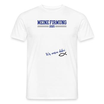 Meine Firmung 2025 Gästebuch Outfit Patenkind Firm - Männer T-Shirt - Weiß - Vorne - AI Model Male 178 dark (178cm)