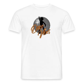 Disco Vibes Male Dancing disco ball 70s - Men's T-Shirt - white - Front - AI Model Male 178 dark (178cm)