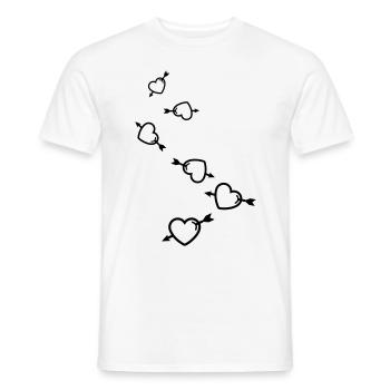 Flèche du symbole du cœur - T-shirt homme - blanc - Devant - AI Model Male 178 dark (178cm)