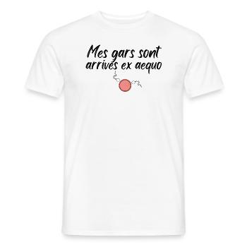Mes gars sont arrivés ex equo, jumeaux jumelles - T-shirt homme - blanc - Devant - AI Model Male 178 dark (178cm)