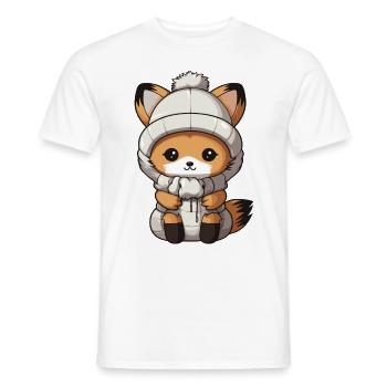 Fuchs Winter Tier Baby Comic - Männer T-Shirt - Weiß - Vorne - AI Model Male 178 dark (178cm)