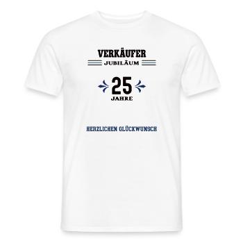 Verkäufer 25 Jahre Jubiläum 25. jähriges Jubilaeum - Männer T-Shirt - Weiß - Vorne - AI Model Male 178 dark (178cm)