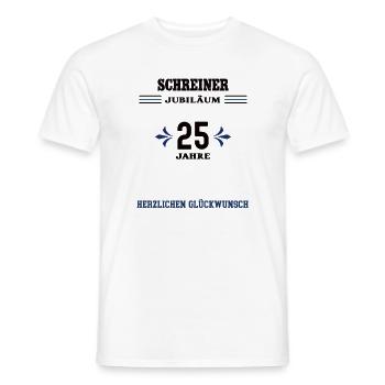 Schreiner 25 Jahre Jubiläum 25. jähriges Jubilaeum - Männer T-Shirt - Weiß - Vorne - AI Model Male 178 dark (178cm)