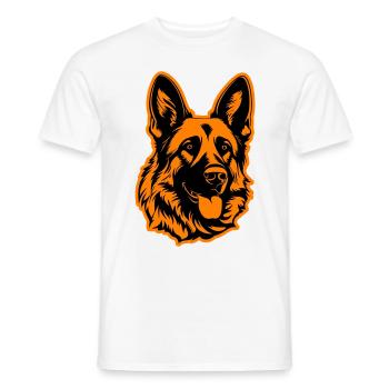 Tête de chien de berger allemand - T-shirt homme - blanc - Devant - AI Model Male 178 dark (178cm)