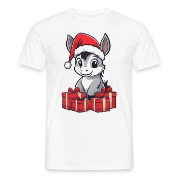 Esel Weihnachten Geschenke - Männer T-Shirt - Weiß - Vorne - AI Model Male 178 dark (178cm)