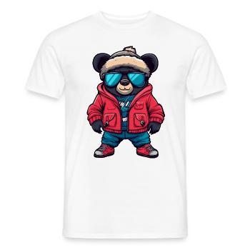 Bear Cool Comic - Men's T-Shirt - white - Front - AI Model Male 178 dark (178cm)