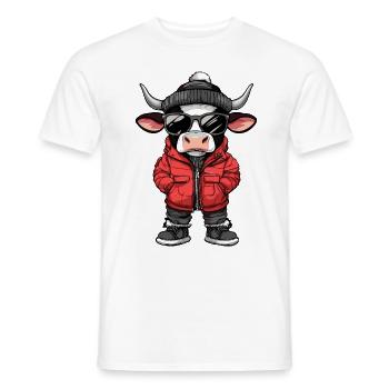 Kuh Cool Comic - Männer T-Shirt - Weiß - Vorne - AI Model Male 178 dark (178cm)