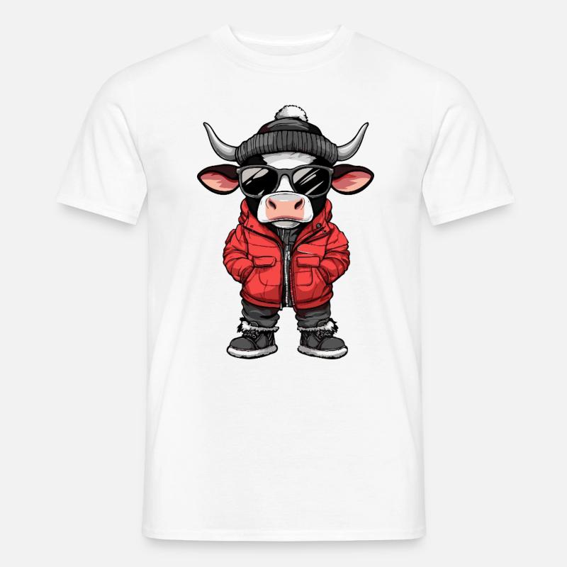 Kuh Cool Comic - Männer T-Shirt - Weiß