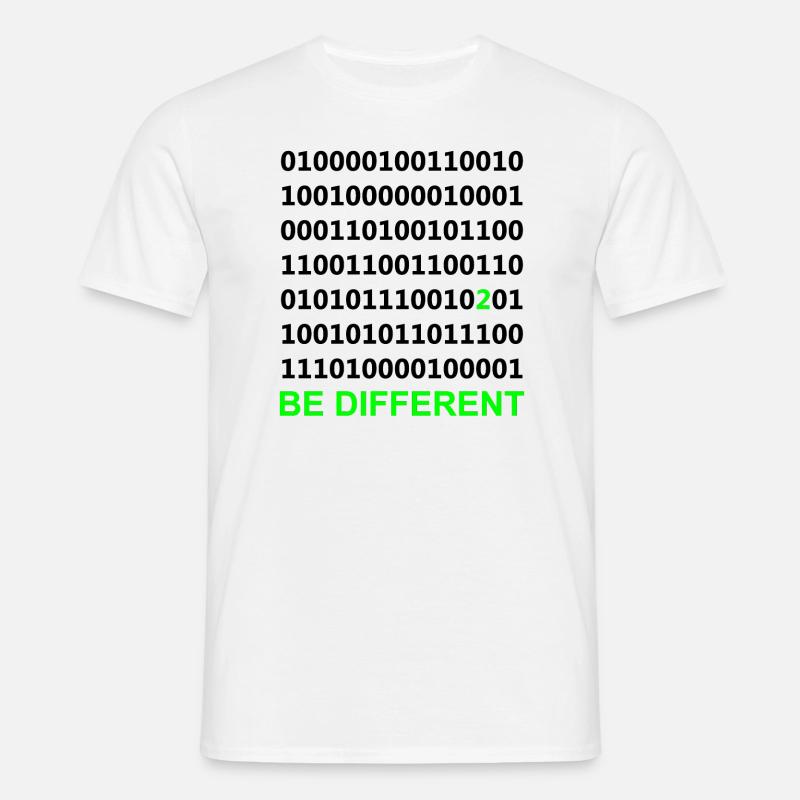 Be Different - Binary - Digital - Men's T-Shirt - white