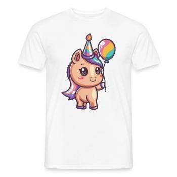 Pferd Geburtstag Comic - Männer T-Shirt - Weiß - Vorne - AI Model Male 178 dark (178cm)