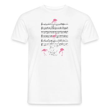 Flamingo Music Sheet Music Cadeau - T-shirt homme - blanc - Devant - AI Model Male 178 dark (178cm)