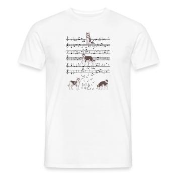 Husky Dog Music Partition Cadeau - T-shirt homme - blanc - Devant - AI Model Male 178 dark (178cm)