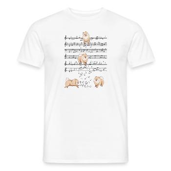 Spitz Zwergspitz Dog Music Partitions Cadeau - T-shirt homme - blanc - Devant - AI Model Male 178 dark (178cm)