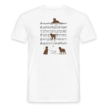 Brown Labrador Dog Partition De Musique Cadeau - T-shirt homme - blanc - Devant - AI Model Male 178 dark (178cm)