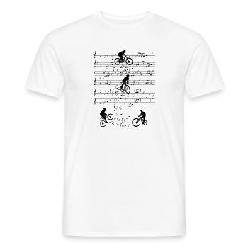 Mountainbike Hund Musik Noten Geschenk - Männer T-Shirt - Weiß - Vorne - AI Model Male 178 dark (178cm)