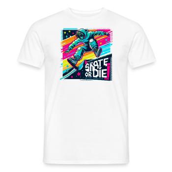 Patiner ou mourir - T-shirt homme - blanc - Devant - AI Model Male 178 dark (178cm)