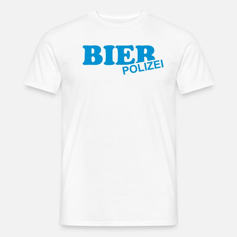 Bier Polizei - Männer T-Shirt - Weiß