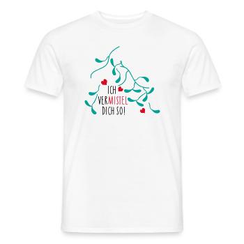 Mistelzweig Liebe für Paare - Männer T-Shirt - Weiß - Vorne - AI Model Male 178 dark (178cm)