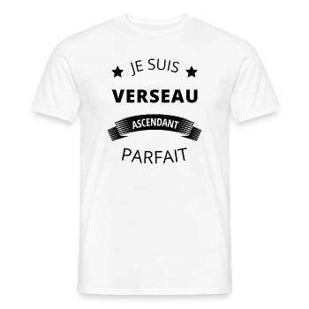 Verseau ascendant parfait humour astrologie homme - T-shirt homme - blanc - Devant - AI Model Male 178 dark (178cm)