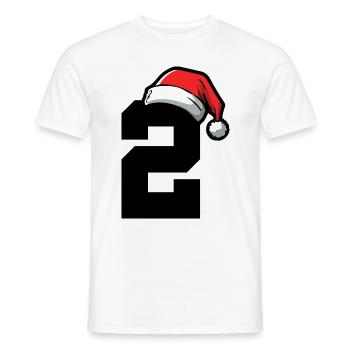 2 Zahl Weihnachten - Männer T-Shirt - Weiß - Vorne - AI Model Male 178 dark (178cm)