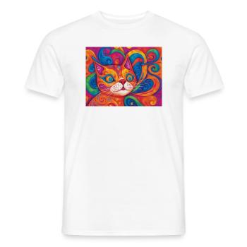 Kunst Katze - Männer T-Shirt - Weiß - Vorne - AI Model Male 178 dark (178cm)