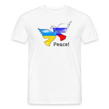 Peace - Ukraine Russia Peace Doves of Peace - Men's T-Shirt - white - Front - AI Model Male 178 dark (178cm)