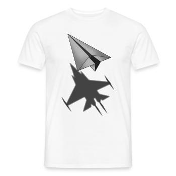 Der Papier Jet - für Herren und Damen - Männer T-Shirt - Weiß - Vorne - AI Model Male 178 dark (178cm)