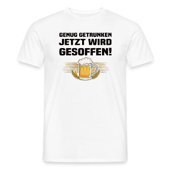 Jetzt Wird Gesoffen - Lustiger Bier Spruch - Männer T-Shirt - Weiß - Vorne - AI Model Male 178 dark (178cm)