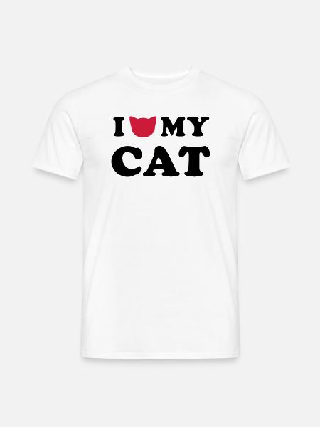 LOVE MY CAT - Men's T-Shirt - white