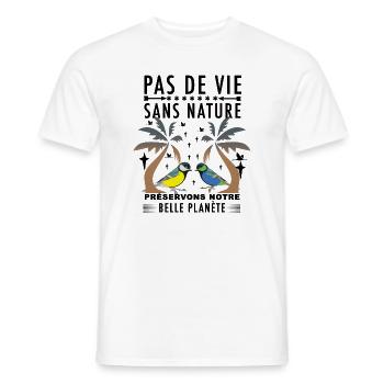Pas de vie sans nature préservons notre belle... - T-shirt homme - blanc - Devant - AI Model Male 178 dark (178cm)
