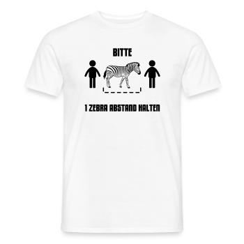 1 Zebra Abstand halten - Männer T-Shirt - Weiß - Vorne - AI Model Male 178 dark (178cm)