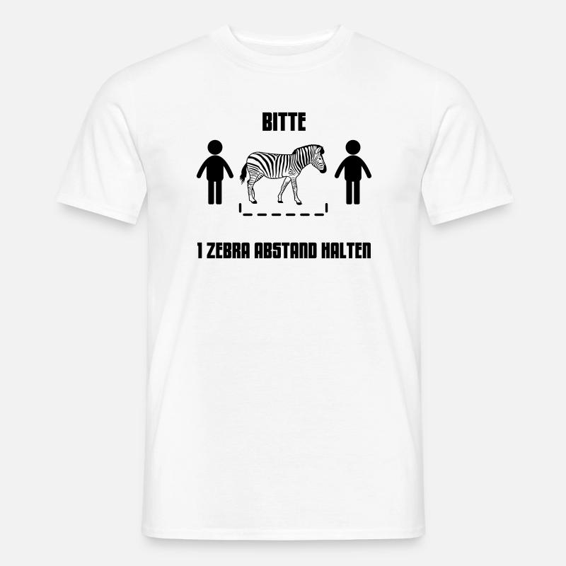 1 Zebra Abstand halten - Männer T-Shirt - Weiß