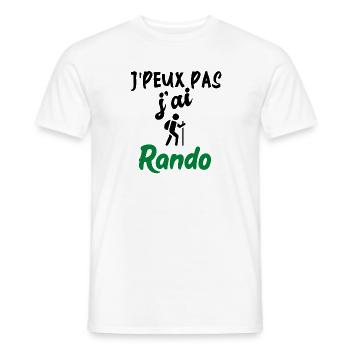 t-shirt je peux pas j'ai rando. Idée cadeau - T-shirt homme - blanc - Devant - AI Model Male 178 dark (178cm)