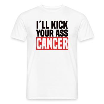 I'll Kick Your Ass Cancer - Men's T-Shirt - white - Front - AI Model Male 178 dark (178cm)
