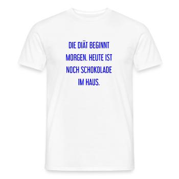 Die Diät beginnt morgen - Schokolade im Haus! - Männer T-Shirt - Weiß - Vorne - AI Model Male 178 dark (178cm)