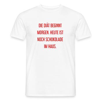 Die Diät beginnt morgen - Schokolade im Haus! - Männer T-Shirt - Weiß - Vorne - AI Model Male 178 dark (178cm)
