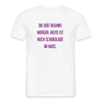 Die Diät beginnt morgen - Schokolade im Haus! - Männer T-Shirt - Weiß - Vorne - AI Model Male 178 dark (178cm)