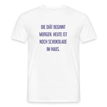 Die Diät beginnt morgen - Schokolade im Haus! - Männer T-Shirt - Weiß - Vorne - AI Model Male 178 dark (178cm)