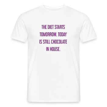 Die Diät beginnt morgen - Schokolade im Haus! - Männer T-Shirt - Weiß - Vorne - AI Model Male 178 dark (178cm)