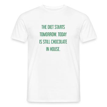 Die Diät beginnt morgen - Schokolade im Haus! - Männer T-Shirt - Weiß - Vorne - AI Model Male 178 dark (178cm)