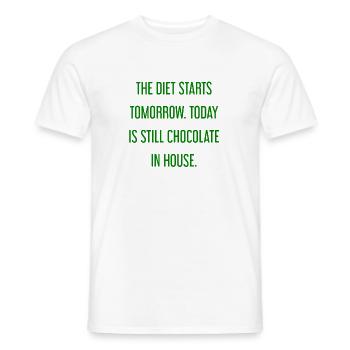 Die Diät beginnt morgen - Schokolade im Haus! - Männer T-Shirt - Weiß - Vorne - AI Model Male 178 dark (178cm)